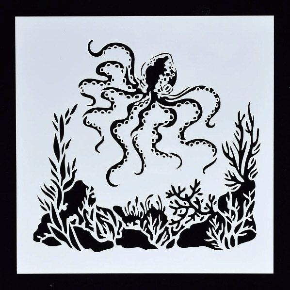 Steampunk stencil octopussi
