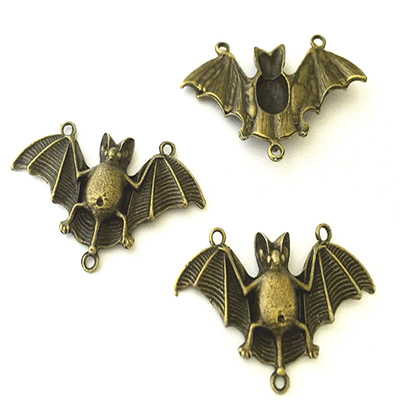 Steampunk vleermuis brons, set van 3 stuks