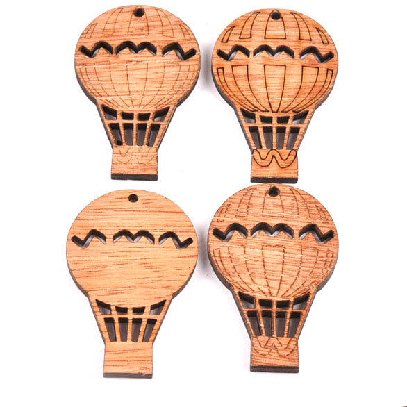 Steampunk luchtballon, hout, set van 20 stuks