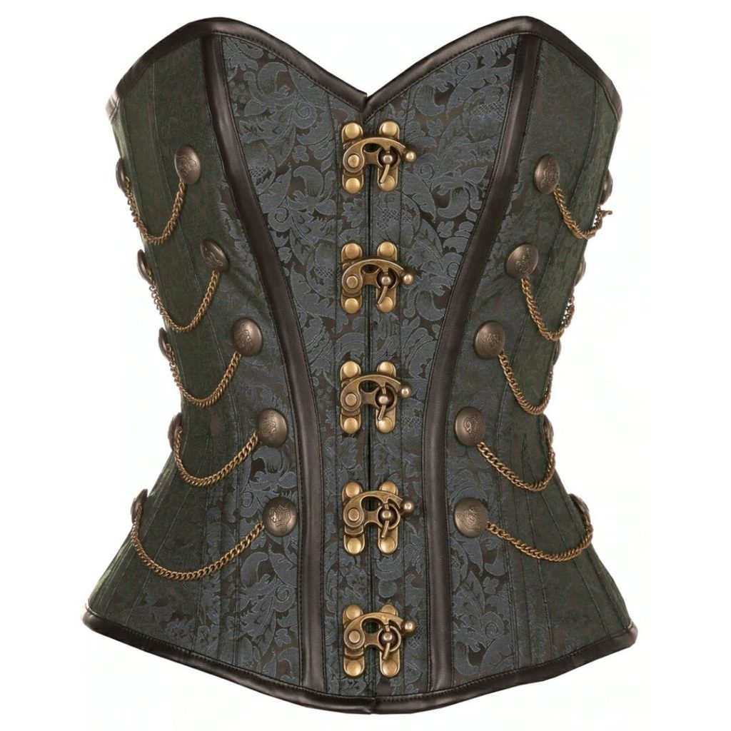 Steampunk overborst korset Allegra tot kledingmaat 54