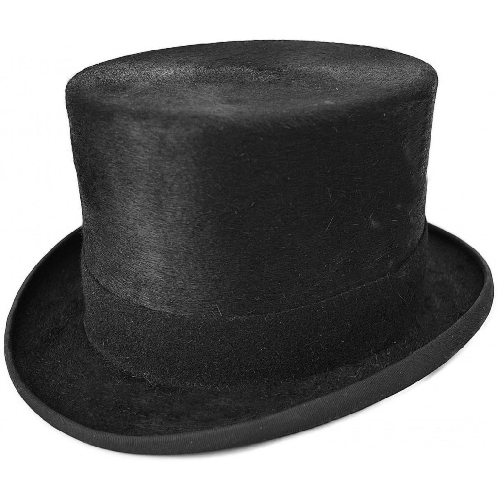 Steampunk hoge hoed Blacky, zwart van konijnen vacht