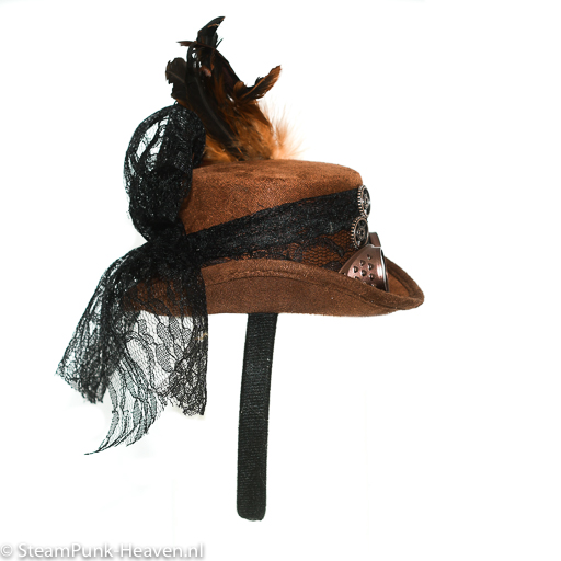 Steampunk mini hoed Cora