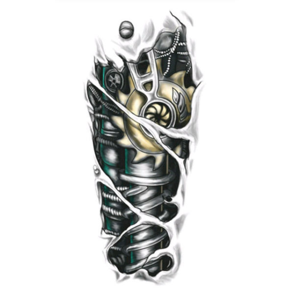 Steampunk tattoo sticker mechanische arm