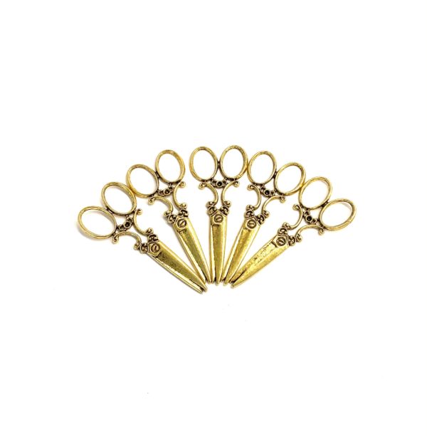 Steampunk schaar goud - set van 5 stuks