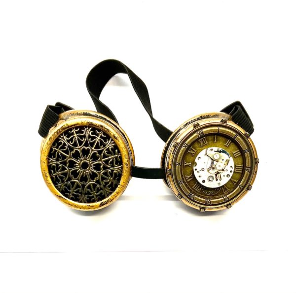 Steampunk bril 108 met echt horloge uurwerk