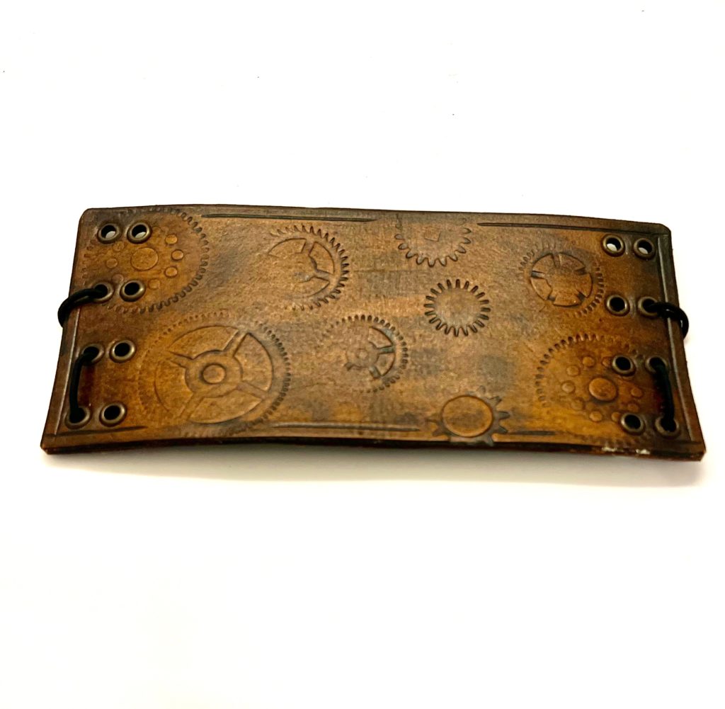 Steampunk lederen armband 23