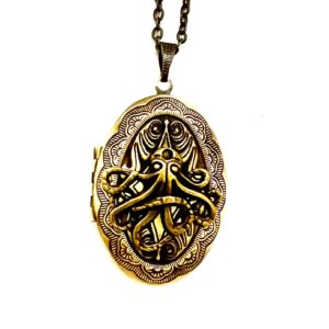 Steampunk ketting 265, amulet met octopus