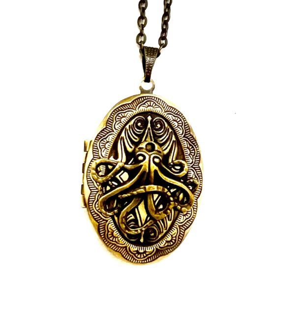 Steampunk ketting 265, amulet met octopus