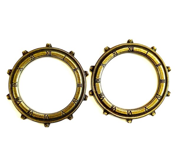 Steampunk mixedmedia klok met vertanding Winifred, set van 2 stuks - Afbeelding 4