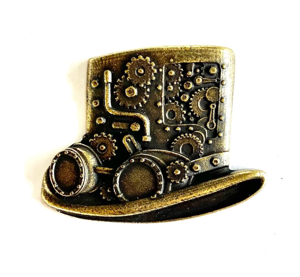 Steampunk mixed media hoed Finnley, set van 3 stuks