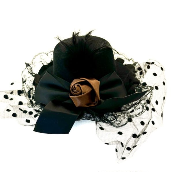 Steampunk mini hoed Messalina