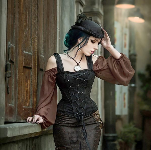 Steampunk overborst korset Marinita tot kledingmaat 50 - Afbeelding 6
