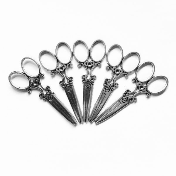 Steampunk schaar zilver - set van 5 stuks