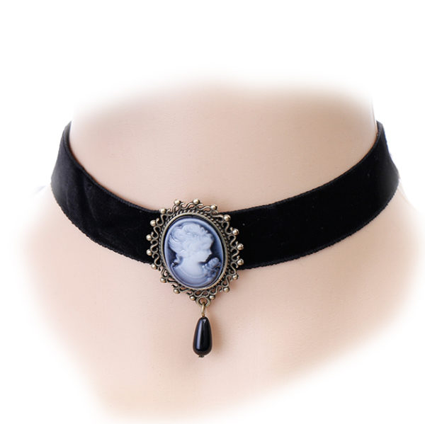 Steampunk choker 1 met camee