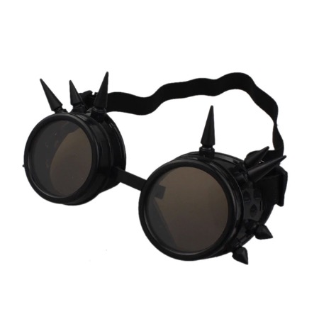 Steampunk bril 12, zwart met spikes