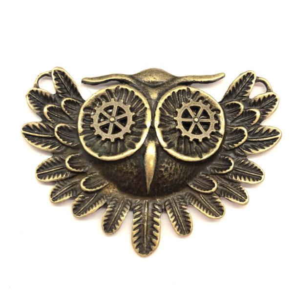 Steampunk uil met tandwiel-ogen