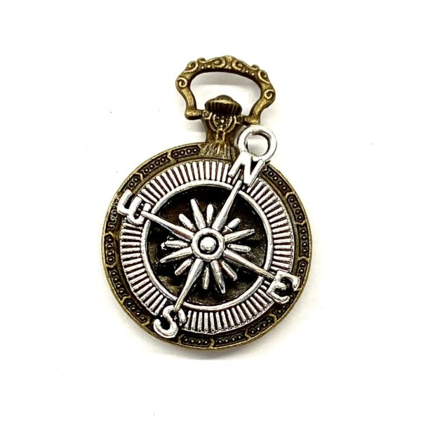 Steampunk kettinghanger windroos, set van 2 stuks - Afbeelding 2