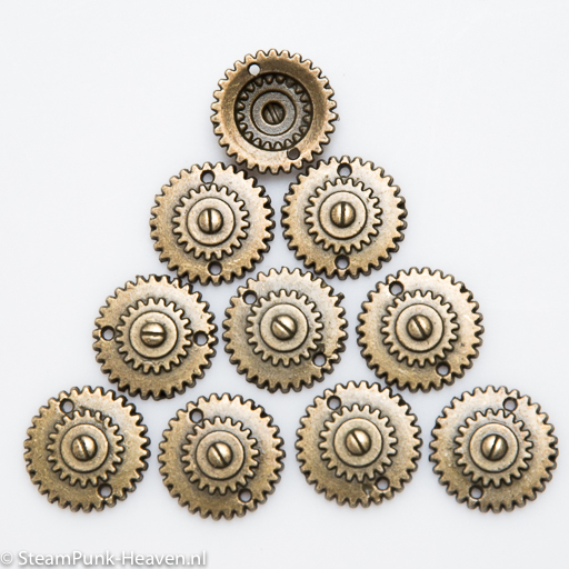 Steampunk knoop 26, kleur bronze, set van 10 – OP IS OP – SUPERSALE