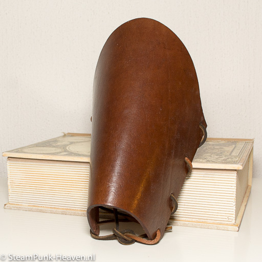 Steampunk bracer Hogan, leder, bruin, zonder versiering
