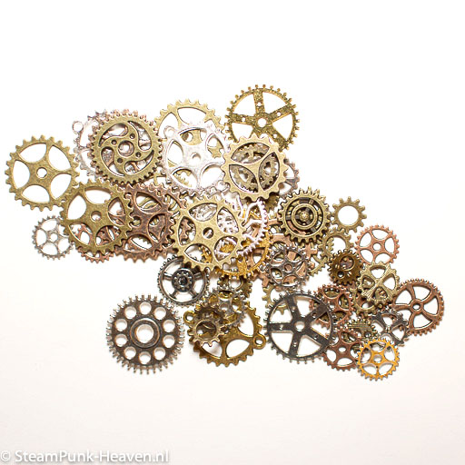 Steampunk Mix van 100 tandwielen – alle kleuren