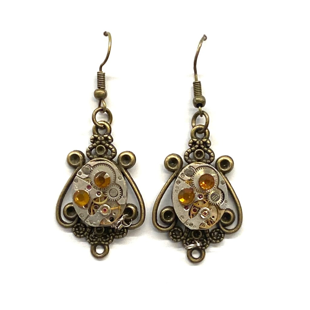 Steampunk oorbellen 30