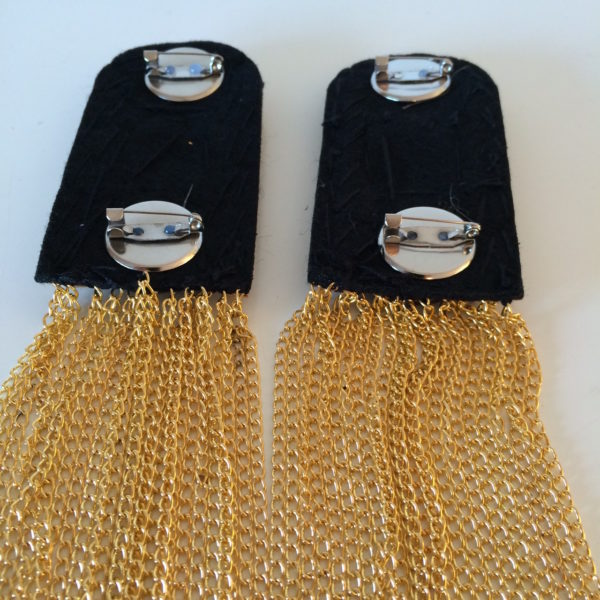 Steampunk schouder epauletten goud (set van 2) - Afbeelding 2