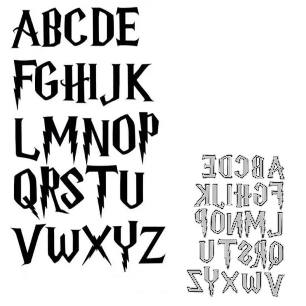 Steampunk stencil Harry Potter alfabet