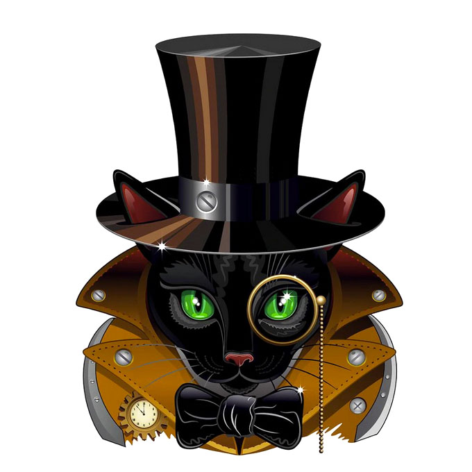 Steampunk stencil kat