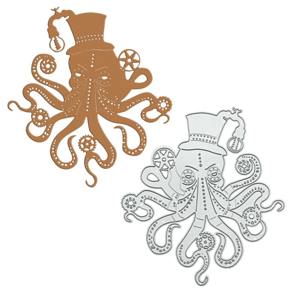 Steampunk stencil octopus Veit