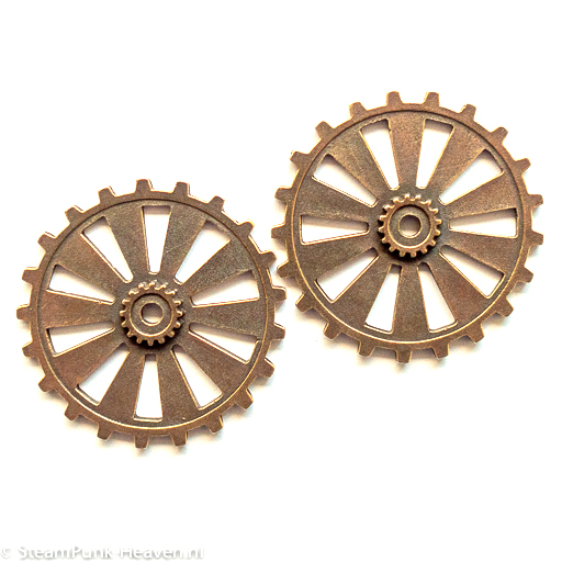 Steampunk tandwielen 87, set van 2 stuks