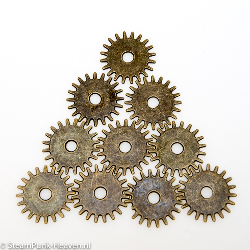 Steampunk tandwielen 16, set van 10 stuks