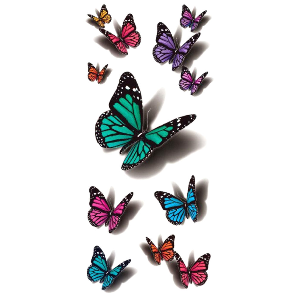 Steampunk tattoo sticker vlindertjes