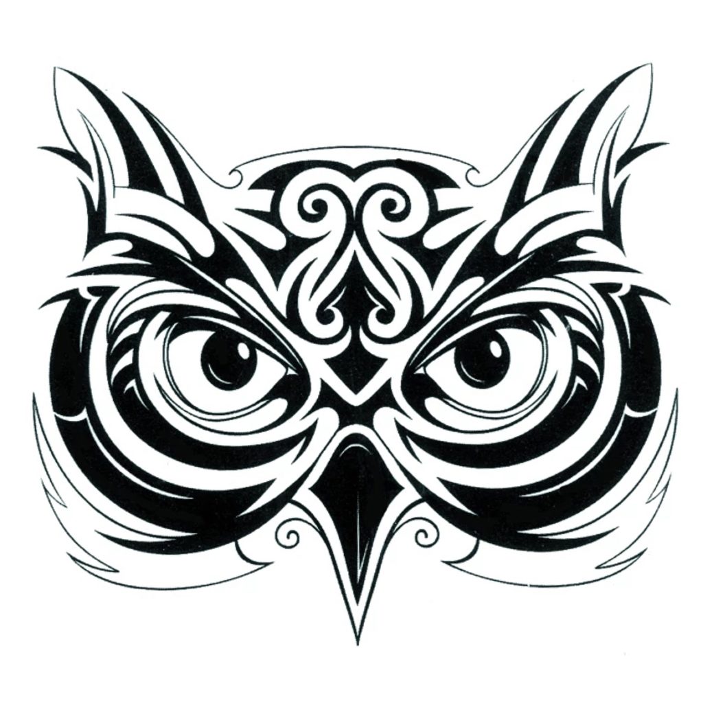 Steampunk tattoo sticker tribal uil