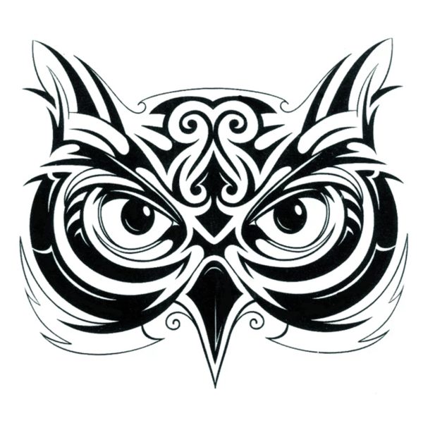 Steampunk tattoo sticker tribal uil