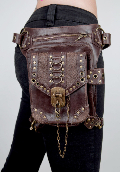 Steampunk utility riem 20 met 2 vakken