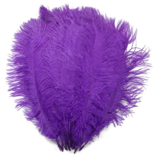 donkerpaarse struisvogel veer, ca. 50 cm - Afbeelding 2